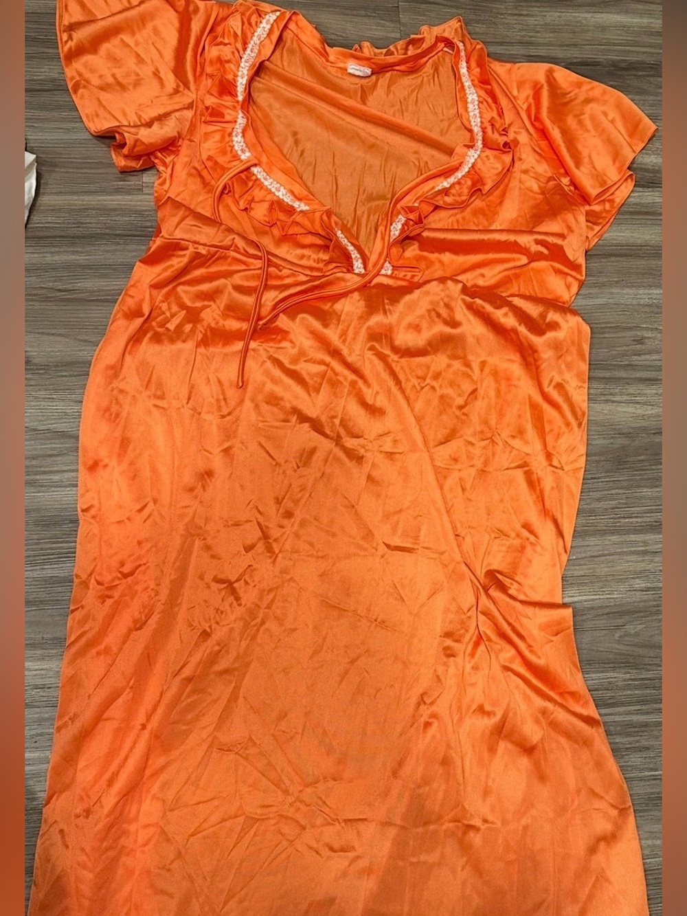 Satin Orange Nightgown Slip